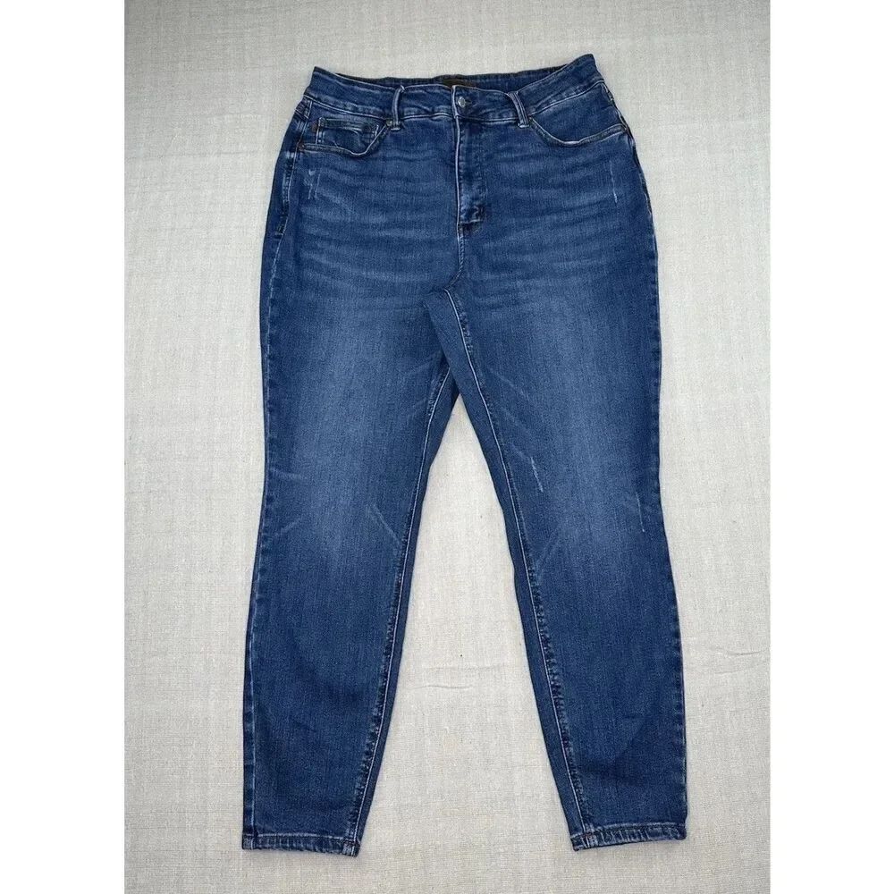 Judy Blue High Rise Tapered Stretch Plus Size 18W Skinny Womens Blue Denim Jeans